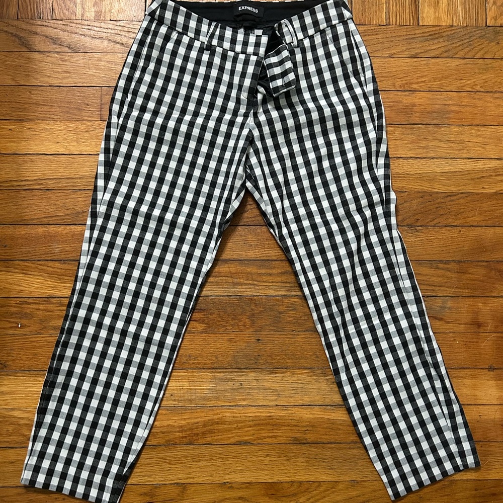 Black and White Checkered Men's Pants